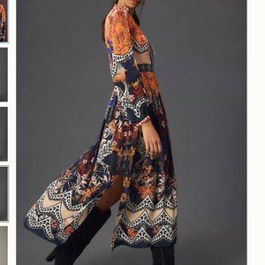 NWT Anthropologie FALL BOHO Bhanuni by Jyoti Patterned Maxi Dress - Size 00P